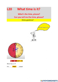 L022What time is it Part 2 worksheet