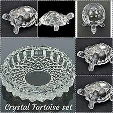 Crystal Tortoise With Bowl White Aura