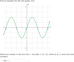 write equations of sine functions from