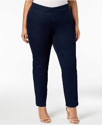 Plus Size Stretch Denim Pull On Jeans Created For Macys