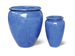 Glazed Ceramic Tall Pot Blue S