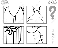 ¡diversión asegurada con nuestros juegos de dibujar! Ilustracion De Dibujos Animados En Blanco Y Negro Del Juego Educativo De Adivinar Temas De Navidad Para Ninos Para Colorear Ilustraciones Vectoriales Clip Art Vectorizado Libre De Derechos Image 82876754
