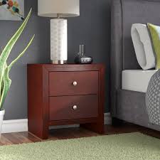 color nightstand goes with a gray bed