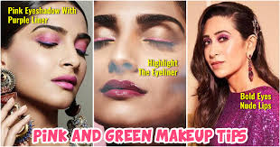 festive pink green eye makeup tutorial