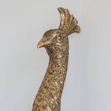 Golden Peacock Animal Head Wall Mount