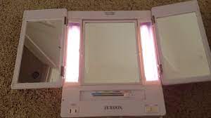 two sided lighted makeup mirror with