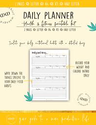 Daily Health Fitness Planner Daily Planner Success Planner