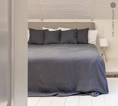 charcoal grey linen bedspread dark grey