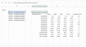 Historical Option Prices Data With Marketxls Functions
