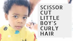 Hair and hairstyles are important aspects of beauty among guys. How I Scissor Cut My Little Boy S Curly Hair Mohawk Youtube