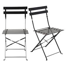 set of 2 metal folding garden chairs in