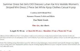 Summer Dress Set Girls Exo Dresses Luhan Kai Kris Vestido