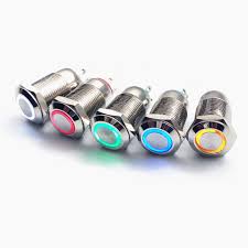 Us 0 16 1pcs 12mm Waterproof Latching Flat Round Stainless Steel Metal Push Button Switch Led Light Shine Car Horn Fix 3v 5v 12v 24v In Switches