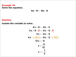 math example one variable equations