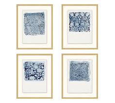 Textile Stamp Framed Prints Iv With Frame