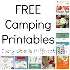 If you're looking for a cheap activity for summer fun printable has fun beachy things like flip flops and a beach ball. Free Camping Printables Every Star Is Different