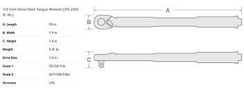 Tekton 24340 1 2 Inch Drive Click Torque Wrench 25 250 Ft