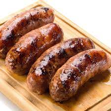 baked bratwurst sausages in the oven
