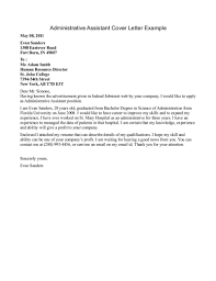 Administrative Cover Letter Example   Cover letter example  Letter    