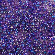 Miyuki Round Rocaille Seed Bead 15 0 Color Lined Purple Iris 3 Gram Tube