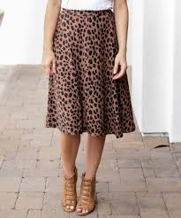 Tickled Teal Brown Leopard Circle Skirt Women Zulily