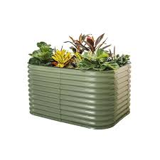 Olive Green Metal Raised Garden Bed Kit
