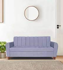 fano fabric 3 seater sofa in silver
