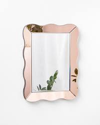 Delores Scallop Pink Glass Wall Mirror