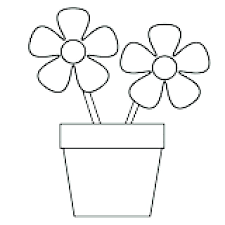 Flower Outline Colouring Page Template Coloring Pages Five