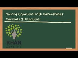 Khan Academy Solving Equations With