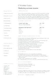 Resume Marketing Assistant Barca Fontanacountryinn Com