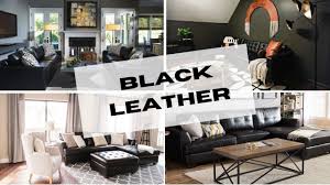 black leather sofa home decor