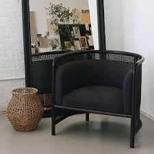 fields cane back charcoal accent chair