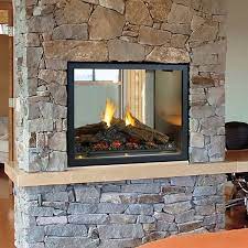 Statuette Of Double Sided Gas Fireplace