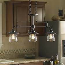 Allen Roth Bristow Mission Bronze Industrial Clear Glass Linear Kitchen Island Light In The Pendant Lighting Department At Lowes Com