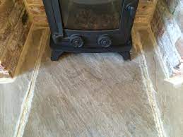 york stone fireplace hearth oil stain