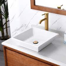 Square Bathroom Ceramic Vessel Sink