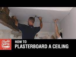 how to plasterboard an old ceiling