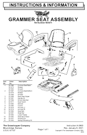 grammer seat parts breakdownthe mower
