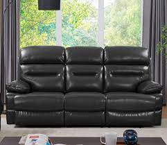 3 seater recliner sofa black