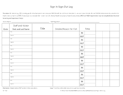 sign in sign out sheet template free