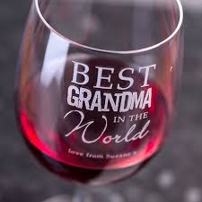Best Grandma In The World Wine Glass