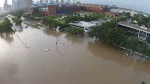 drone over the colossal texas floods