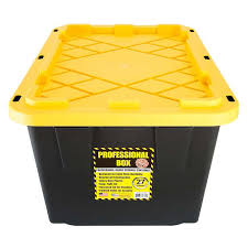 Heavy duty 27 gallon storage bins with yellow lids! 27 Gallon Storage Tote 5 Pack Tote Storage Plastic Storage Totes Storage