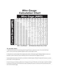 Wire Gauge Calculation Chart Free Download