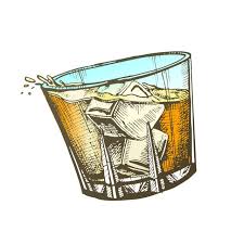 ice cubes vector glass whisky