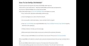 how to get bet9ja old mobile september