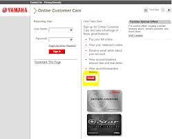 your yamaha motor com card account