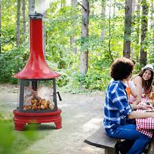 Outdoor Steel Chiminea Fireplace With