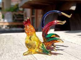 Handmade Hen Glass Blown Figurine Tiny